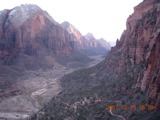 205 6cv. Zion National Park - Angels Landing hike - sunset view of Zion Canyon