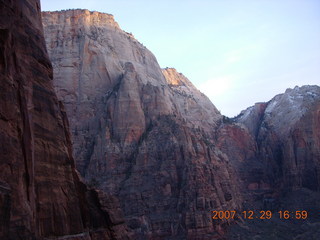 206 6cv. Zion National Park - Angels Landing hike - sunset view of Zion Canyon