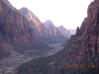 207 6cv. Zion National Park - Angels Landing hike - sunset view of Zion Canyon