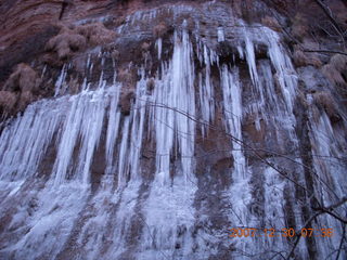 33 6cw. Zion National Park - low-light, pre-dawn Virgin River walk - ice