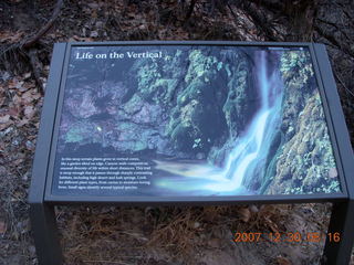 Zion National Park - low-light, pre-dawn Virgin River walk - 'Deepening Canyon' sign