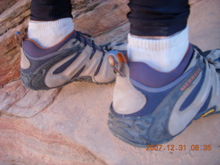 30 6cx. Zion National Park - sunrise Angels Landing hike - my Merrell hiking shoes