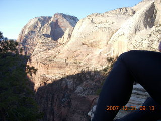 92 6cx. Zion National Park - sunrise Angels Landing hike - view from the top