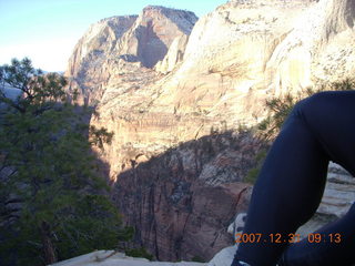 93 6cx. Zion National Park - sunrise Angels Landing hike - view from the top