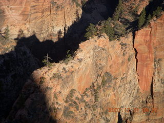 109 6cx. Zion National Park - sunrise Angels Landing hike - view from the top - knife edge