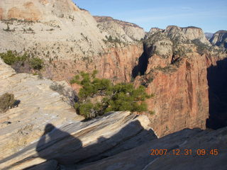 130 6cx. Zion National Park - sunrise Angels Landing hike - Adam shadow