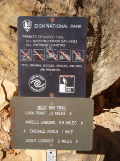 300 6cx. Zion National Park - Angels Landing hike - sign