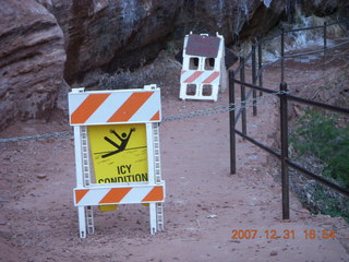 342 6cx. Zion National Park - ice restriction at Emerald Pond