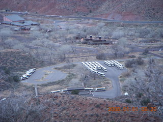 32 6d1. Zion National Park - sunrise Watchman hike - mine is the only car in the parking lot
