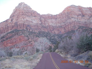 39 6d1. Zion National Park - sunrise Watchman hike - road crossing
