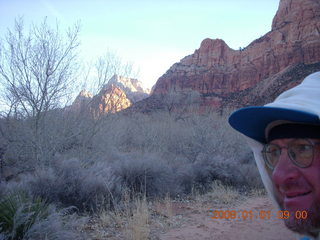 53 6d1. Zion National Park - sunrise Watchman hike - Adam