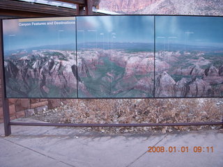 61 6d1. Zion National Park - visitor's center signs