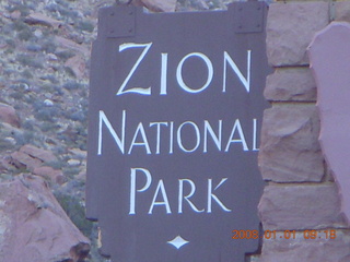Zion National Park - entrance sign