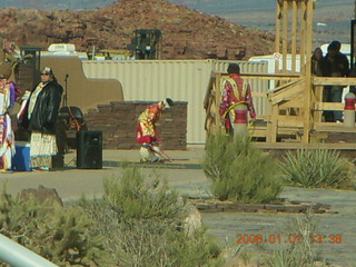203 6d1. Grand Canyon West - dancers in Skywalk area