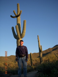 Lost Dog Wash - Adam and saguaro cactus