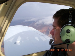 957 6e2. Grand Canyon aerial with clouds - Bill in N4372J