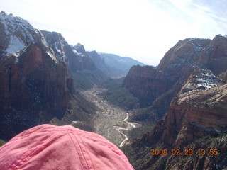39 6eu. Zion National Park - Angels Landing hike - view from behind me at the top