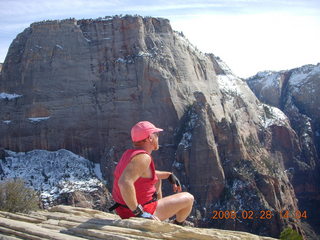 45 6eu. Zion National Park - Adam at the top