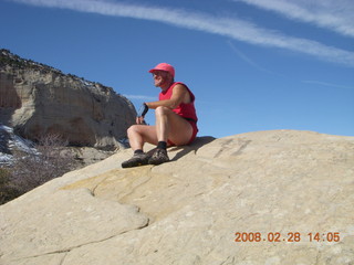 48 6eu. Zion National Park - Angels Landing hike - Adam at the top