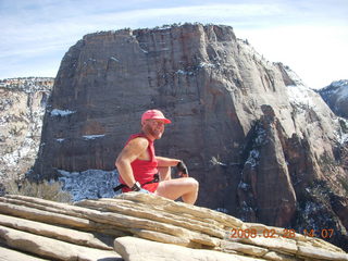 52 6eu. Zion National Park - Angels Landing hike - Adam at the top