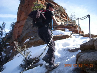 75 6eu. Zion National Park - Angels Landing hike - fellow hiker