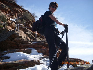 77 6eu. Zion National Park - Angels Landing hike - fellow hiker