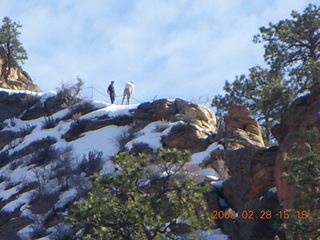 Zion National Park - Angels Landing hike - other hikers zoomed in