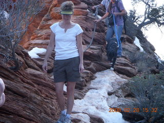 Zion National Park - Angels Landing hike - other hikers from Alaska - chains