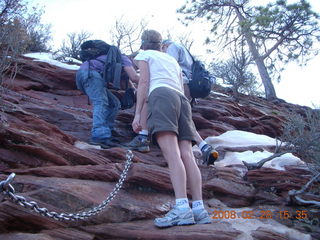 Zion National Park - Angels Landing hike - chains eroding the sandstone