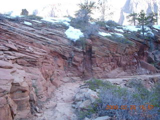 Zion National Park - Angels Landing hike - scary part with chains