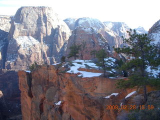 Zion National Park - Angels Landing hike - scary part with chains