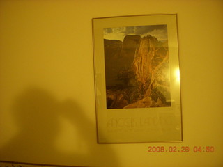 1 6ev. Zion National Park - crooked Angels Landing picture on hotel wall