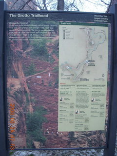 Zion National Park - Grotto trailhead sign