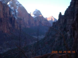 Zion National Park - crooked Angels Landing picture on hotel wall