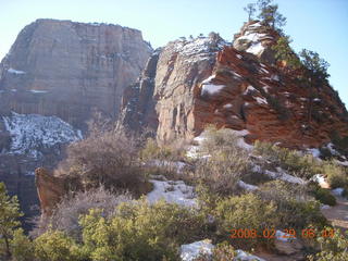 Zion National Park - crooked Angels Landing picture on hotel wall