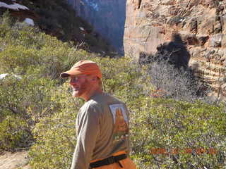 26 6ev. Zion National Park - Angels Landing hike - Adam with Angels Landing shirt