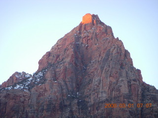 Zion National Park - Watchman hike - moon