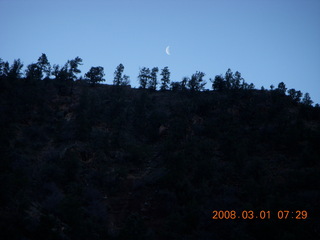 Zion National Park - Watchman hike - moon