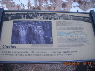 Bryce Canyon - Grottos sign