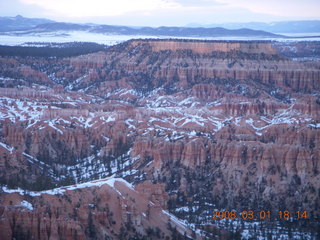 Bryce Canyon - road going north with snow and clouds