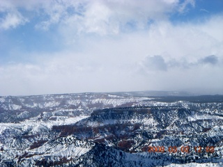 aerial - Bryce Canyon - mountain obscuration clouds