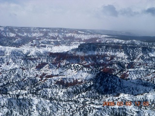 aerial - Bryce Canyon - mountain obscuration clouds