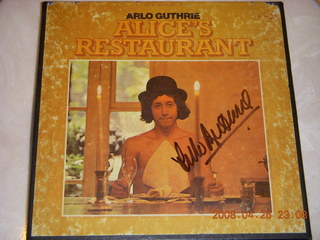 tape box signed by Arlo Guthrie