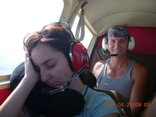 13 6gs. Marcelle (asleep) and Dustin flying in N4372J