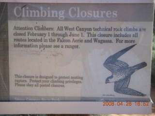145 6gs. Snow Canyon closures sign