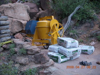 Zion National Park - Angels Landing hike - machinery to repair trail