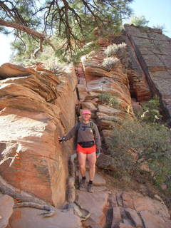 Zion National Park - Angels Landing hike - at the top - Adam (where's Waldo?)