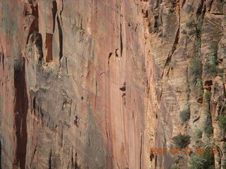 65 6gt. Zion National Park - Angels Landing hike - sheerface with climbers