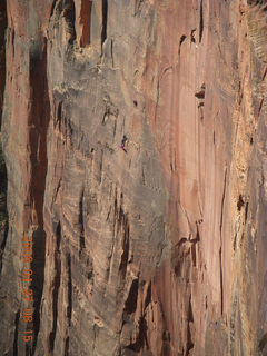 70 6gt. Zion National Park - Angels Landing hike - sheerface with climbers