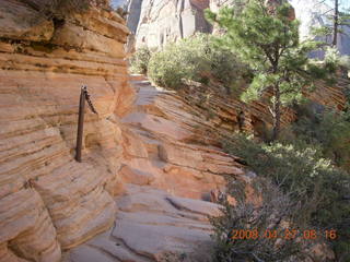 Zion National Park - Angels Landing hike - sheerface with climbers